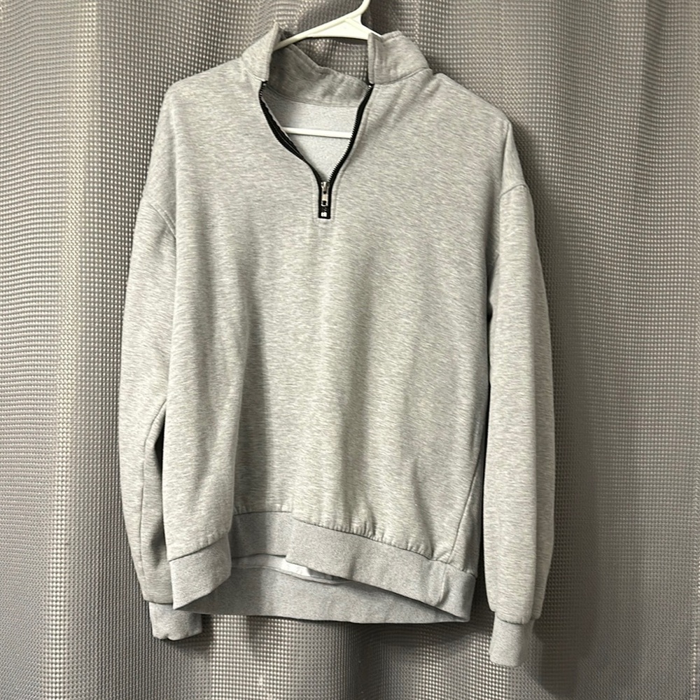 Gray Quarter-Zip Pullover